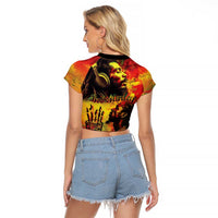 Happy Birthday King of Reggae Raglan Cropped T Shirt - Wonder Print Shop
