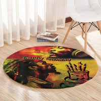 Happy Birthday King of Reggae Round Carpet