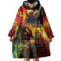 Happy Birthday King of Reggae Wearable Blanket Hoodie - Wonder Print Shop