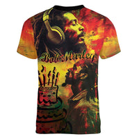 Happy Birthday King of Reggae Women V-Neck T-Shirt - Wonder Print Shop