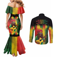 Honoring Reggae Legend Bob Birthday Couples Matching Mermaid Dress and Long Sleeve Button Shirt