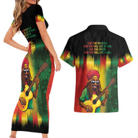 Honoring Reggae Legend Bob Birthday Couples Matching Short Sleeve Bodycon Dress and Hawaiian Shirt LT9 - Wonder Print Shop