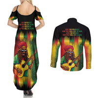 Honoring Reggae Legend Bob Birthday Couples Matching Summer Maxi Dress and Long Sleeve Button Shirt LT9 - Wonder Print Shop