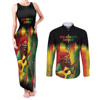Honoring Reggae Legend Bob Birthday Couples Matching Tank Maxi Dress and Long Sleeve Button Shirt LT9 - Wonder Print Shop