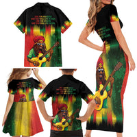 Honoring Reggae Legend Bob Birthday Family Matching Short Sleeve Bodycon Dress and Hawaiian Shirt - Wonder Print Shop