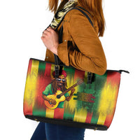 Honoring Reggae Legend Bob Birthday Leather Tote Bag - Wonder Print Shop