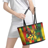 Honoring Reggae Legend Bob Birthday Leather Tote Bag - Wonder Print Shop