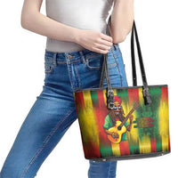 Honoring Reggae Legend Bob Birthday Leather Tote Bag - Wonder Print Shop