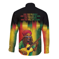 Honoring Reggae Legend Bob Birthday Long Sleeve Button Shirt - Wonder Print Shop