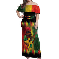Honoring Reggae Legend Bob Birthday Off Shoulder Maxi Dress - Wonder Print Shop