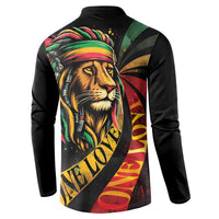 Jamaica Rastafarian Lion One Love Button Sweatshirt LT9 - Wonder Print Shop