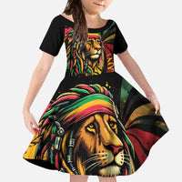 Jamaica Rastafarian Lion One Love Family Matching Off The Shoulder Long Sleeve Dress and Hawaiian Shirt - Wonder Print Shop