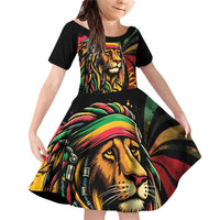 Jamaica Rastafarian Lion One Love Family Matching Off Shoulder Short Dress and Hawaiian Shirt LT9 - Wonder Print Shop