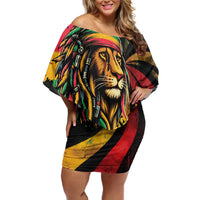 Jamaica Rastafarian Lion One Love Family Matching Off Shoulder Short Dress and Hawaiian Shirt LT9 - Wonder Print Shop