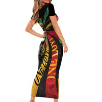 Jamaica Rastafarian Lion One Love Family Matching Short Sleeve Bodycon Dress and Hawaiian Shirt - Wonder Print Shop