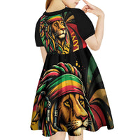 Jamaica Rastafarian Lion One Love Kid Short Sleeve Dress - Wonder Print Shop
