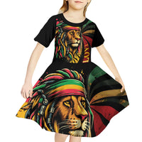 Jamaica Rastafarian Lion One Love Kid Short Sleeve Dress - Wonder Print Shop