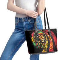 Jamaica Rastafarian Lion One Love Leather Tote Bag - Wonder Print Shop