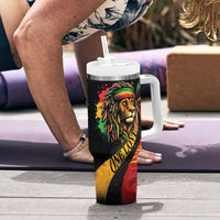 Jamaica Rastafarian Lion One Love Tumbler With Handle - Wonder Print Shop