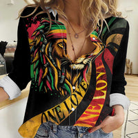 Jamaica Rastafarian Lion One Love Women Casual Shirt - Wonder Print Shop