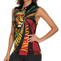 Jamaica Rastafarian Lion One Love Women Sleeveless Polo Shirt - Wonder Print Shop