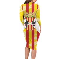 Kingdom of Trinacria Family Matching Long Sleeve Bodycon Dress and Hawaiian Shirt Est 1282 Animus Tuus Dominus LT9 - Wonder Print Shop