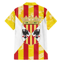 Kingdom of Trinacria Family Matching Off The Shoulder Long Sleeve Dress and Hawaiian Shirt Est 1282 Animus Tuus Dominus - Wonder Print Shop