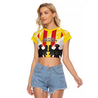 Kingdom of Trinacria Raglan Cropped T Shirt Est 1282 Animus Tuus Dominus - Wonder Print Shop