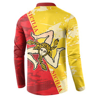 La Bandiera Regione Siciliana Button Sweatshirt LT9 - Wonder Print Shop