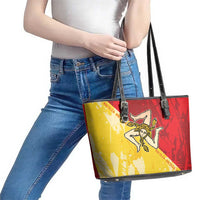 La Bandiera Regione Siciliana Leather Tote Bag - Wonder Print Shop