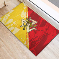 La Bandiera Regione Siciliana Rubber Doormat - Wonder Print Shop