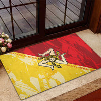 La Bandiera Regione Siciliana Rubber Doormat - Wonder Print Shop