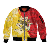 La Bandiera Regione Siciliana Sleeve Zip Bomber Jacket - Wonder Print Shop