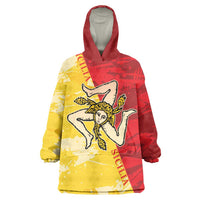 La Bandiera Regione Siciliana Wearable Blanket Hoodie - Wonder Print Shop
