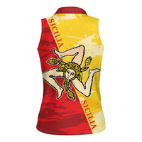 La Bandiera Regione Siciliana Women Sleeveless Polo Shirt - Wonder Print Shop