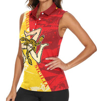 La Bandiera Regione Siciliana Women Sleeveless Polo Shirt - Wonder Print Shop