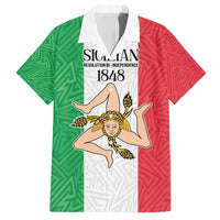 Sicilian Revolution of 1848 Family Matching Long Sleeve Bodycon Dress and Hawaiian Shirt Bandiera del Regno di Sicilia 1848-1849 LT9 - Wonder Print Shop