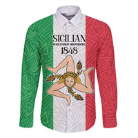 Sicilian Revolution of 1848 Family Matching Long Sleeve Bodycon Dress and Hawaiian Shirt Bandiera del Regno di Sicilia 1848-1849 LT9 - Wonder Print Shop
