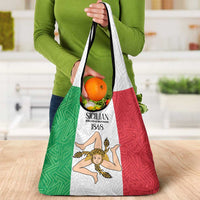 Sicilian Revolution of 1848 Grocery Bag Bandiera del Regno di Sicilia 1848-1849