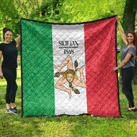 Sicilian Revolution of 1848 Quilt Bandiera del Regno di Sicilia 1848-1849 - Wonder Print Shop