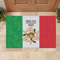 Sicilian Revolution of 1848 Rubber Doormat Bandiera del Regno di Sicilia 1848-1849 - Wonder Print Shop