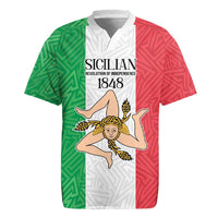 Sicilian Revolution of 1848 Rugby Jersey Bandiera del Regno di Sicilia 1848-1849 - Wonder Print Shop