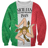 Sicilian Revolution of 1848 Sweatshirt Bandiera del Regno di Sicilia 1848-1849 - Wonder Print Shop