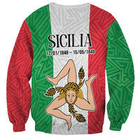 Sicilian Revolution of 1848 Sweatshirt Bandiera del Regno di Sicilia 1848-1849 - Wonder Print Shop