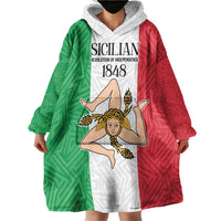 Sicilian Revolution of 1848 Wearable Blanket Hoodie Bandiera del Regno di Sicilia 1848-1849 - Wonder Print Shop