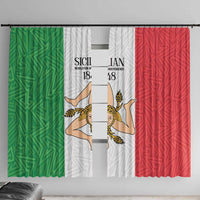 Sicilian Revolution of 1848 Window Curtain Bandiera del Regno di Sicilia 1848-1849 - Wonder Print Shop