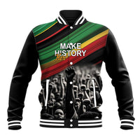 Make His-Herstories Baseball Jacket Black Power Hand and Pan-African Flag LT9 - Wonder Print Shop
