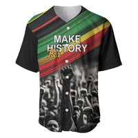 Make His-Herstories Baseball Jersey Black Power Hand and Pan-African Flag LT9 - Wonder Print Shop