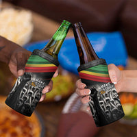 Make His-Herstories 4 in 1 Can Cooler Tumbler Black Power Hand and Pan-African Flag LT9 - Wonder Print Shop