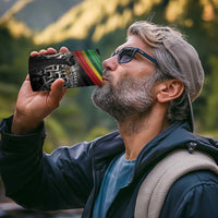 Make His-Herstories 4 in 1 Can Cooler Tumbler Black Power Hand and Pan-African Flag LT9 - Wonder Print Shop